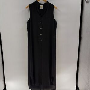 CAKE Pullover Black Dress Size Large Sleeveless Flowy V Neckline